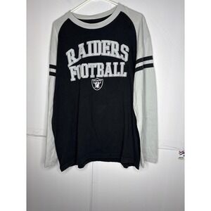Las Vegas Raiders Football Long Sleeve Raglan Shirt Men's Size L NFL‎ Team